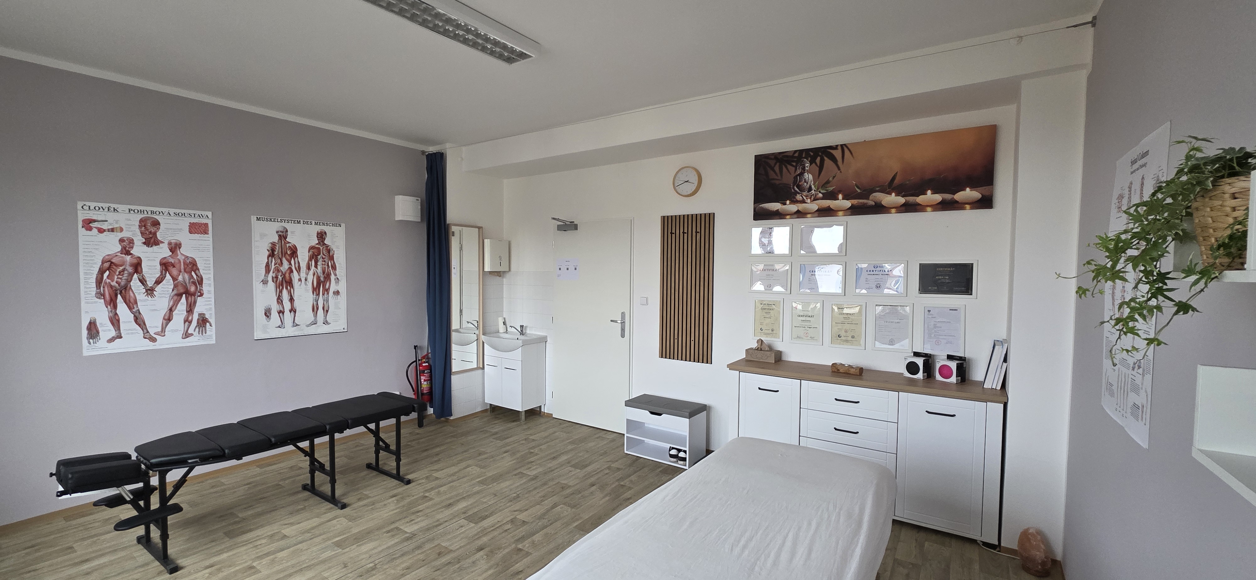 Masérna – detail pracoviště